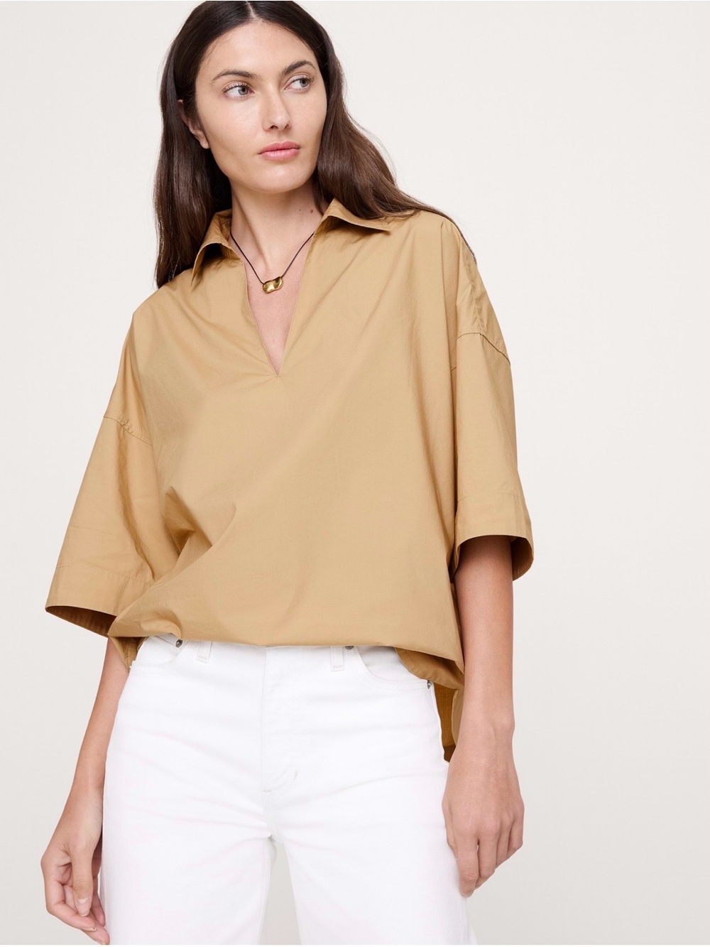 NWT BANANA REPUBLIC 100% COTTON COTTON POPLIN POPOVER TUNIC SIZE XL